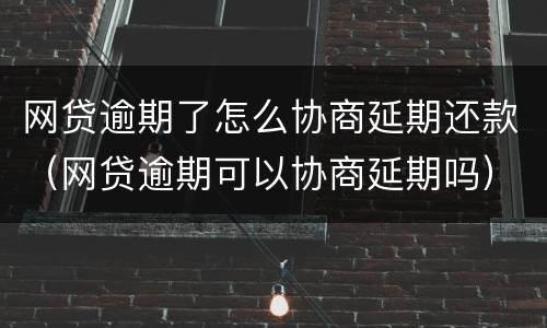 网贷逾期了怎么协商延期还款（网贷逾期可以协商延期吗）