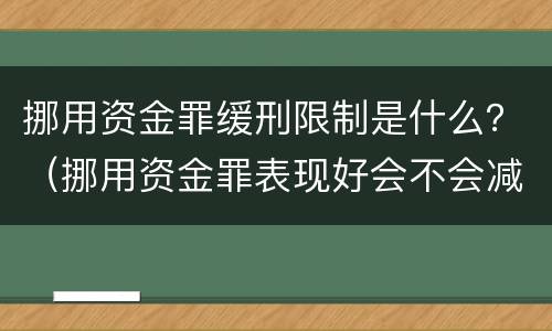 挪用资金罪缓刑限制是什么？（挪用资金罪表现好会不会减刑）