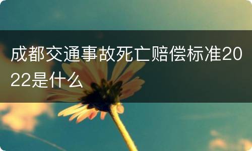 成都交通事故死亡赔偿标准2022是什么