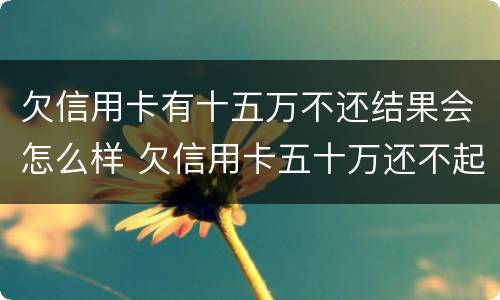 欠信用卡有十五万不还结果会怎么样 欠信用卡五十万还不起