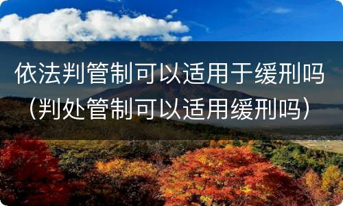 依法判管制可以适用于缓刑吗（判处管制可以适用缓刑吗）