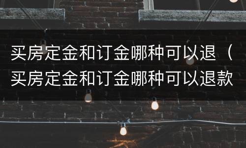 买房定金和订金哪种可以退（买房定金和订金哪种可以退款）