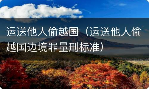 运送他人偷越国（运送他人偷越国边境罪量刑标准）
