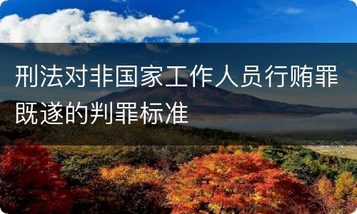 刑法对非国家工作人员行贿罪既遂的判罪标准