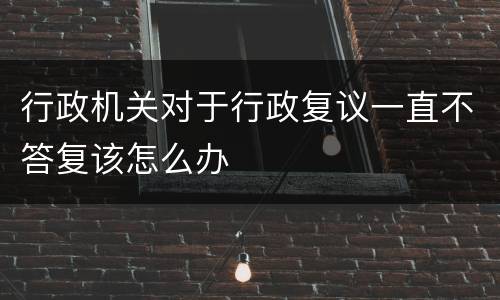 行政机关对于行政复议一直不答复该怎么办