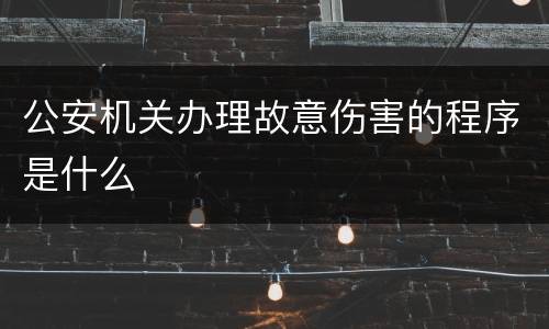 公安机关办理故意伤害的程序是什么