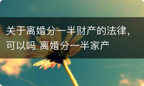 关于离婚分一半财产的法律，可以吗 离婚分一半家产