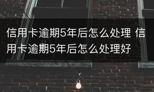 信用卡逾期5年后怎么处理 信用卡逾期5年后怎么处理好