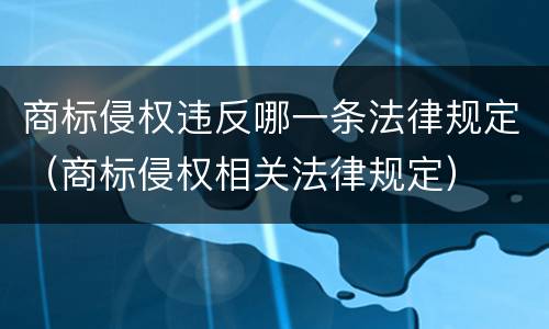 商标侵权违反哪一条法律规定（商标侵权相关法律规定）