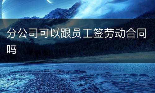 分公司可以跟员工签劳动合同吗