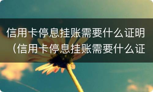 信用卡停息挂账需要什么证明（信用卡停息挂账需要什么证明材料）