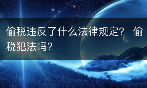 偷税违反了什么法律规定？ 偷税犯法吗?