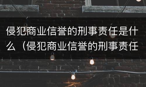侵犯商业信誉的刑事责任是什么（侵犯商业信誉的刑事责任是什么罪）