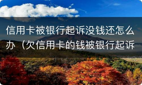 信用卡被银行起诉没钱还怎么办（欠信用卡的钱被银行起诉会怎么样）
