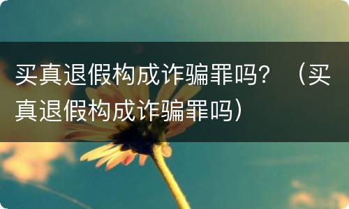 买真退假构成诈骗罪吗？（买真退假构成诈骗罪吗）