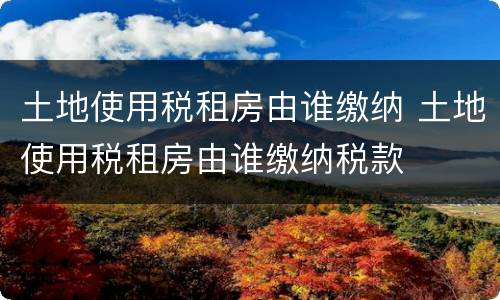 土地使用税租房由谁缴纳 土地使用税租房由谁缴纳税款
