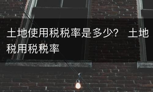 土地使用税税率是多少？ 土地税用税税率