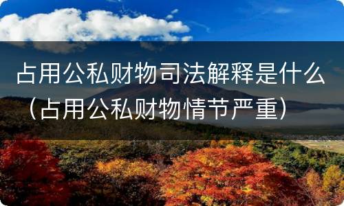 占用公私财物司法解释是什么（占用公私财物情节严重）