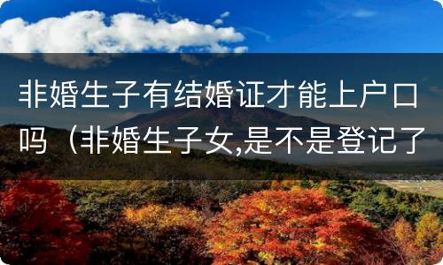 非婚生子有结婚证才能上户口吗（非婚生子女,是不是登记了就可以上户口了）