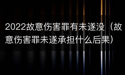 2022故意伤害罪有未遂没（故意伤害罪未遂承担什么后果）