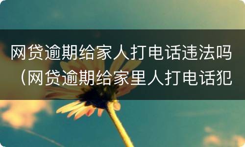 网贷逾期给家人打电话违法吗（网贷逾期给家里人打电话犯法吗）
