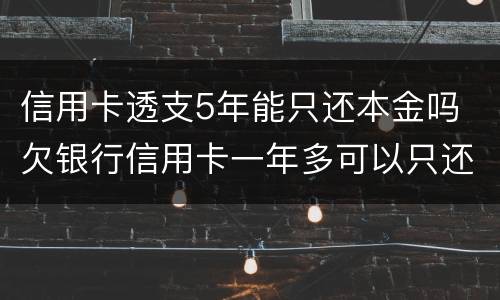 信用卡透支5年能只还本金吗 欠银行信用卡一年多可以只还本金吗