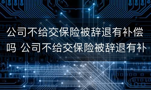 公司不给交保险被辞退有补偿吗 公司不给交保险被辞退有补偿吗怎么办