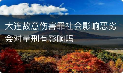 大连故意伤害罪社会影响恶劣会对量刑有影响吗