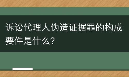 诉讼代理人伪造证据罪的构成要件是什么？