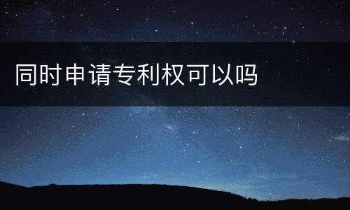 同时申请专利权可以吗