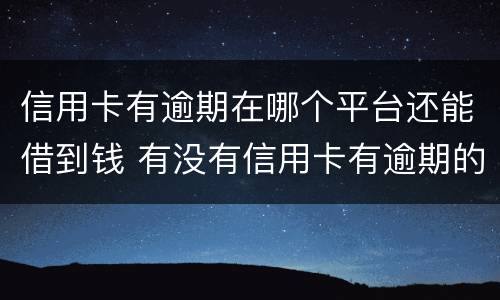 信用卡有逾期在哪个平台还能借到钱 有没有信用卡有逾期的还可以借到钱的软件