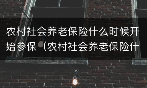 农村社会养老保险什么时候开始参保（农村社会养老保险什么时候开始实施）