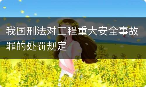 我国刑法对工程重大安全事故罪的处罚规定
