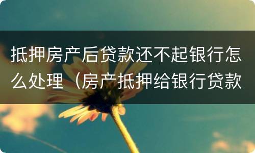 抵押房产后贷款还不起银行怎么处理（房产抵押给银行贷款还不起了怎么办）