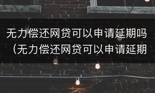无力偿还网贷可以申请延期吗（无力偿还网贷可以申请延期吗怎么办）