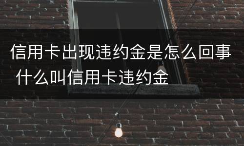 信用卡出现违约金是怎么回事 什么叫信用卡违约金