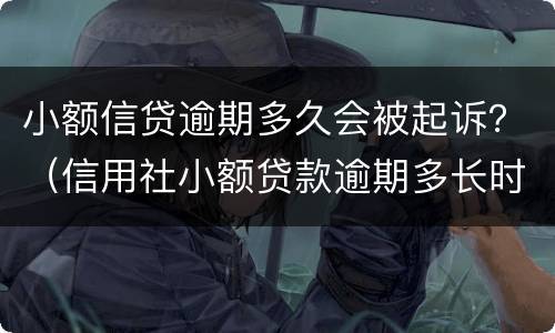 小额信贷逾期多久会被起诉？（信用社小额贷款逾期多长时间会起诉）