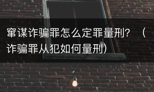 窜谋诈骗罪怎么定罪量刑？（诈骗罪从犯如何量刑）