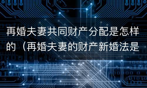 再婚夫妻共同财产分配是怎样的（再婚夫妻的财产新婚法是怎么约定的）