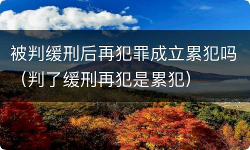 被判缓刑后再犯罪成立累犯吗（判了缓刑再犯是累犯）