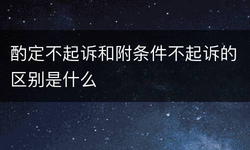 酌定不起诉和附条件不起诉的区别是什么