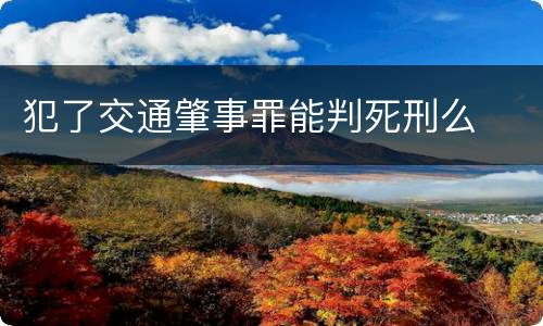 犯了交通肇事罪能判死刑么