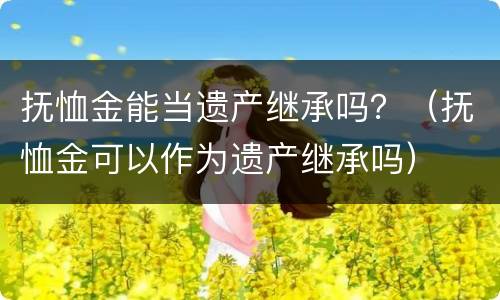 抚恤金能当遗产继承吗？（抚恤金可以作为遗产继承吗）