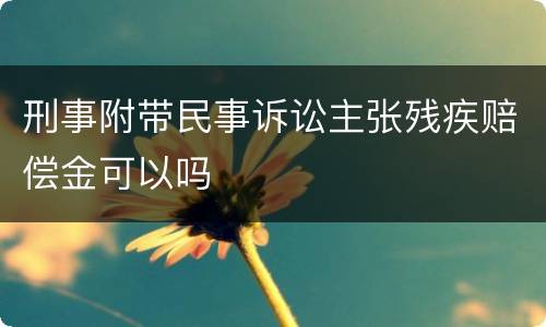 刑事附带民事诉讼主张残疾赔偿金可以吗