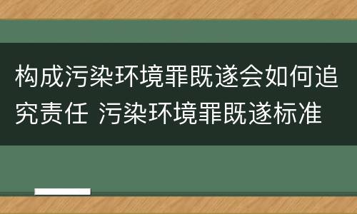 构成污染环境罪既遂会如何追究责任 污染环境罪既遂标准