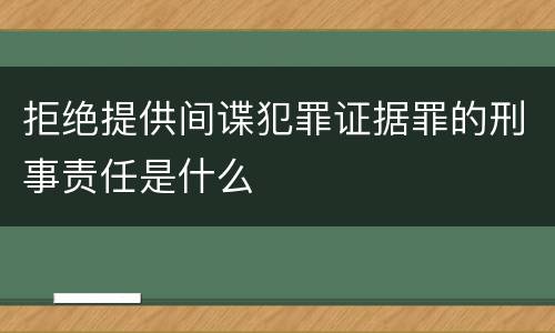 拒绝提供间谍犯罪证据罪的刑事责任是什么