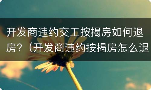 开发商违约交工按揭房如何退房?（开发商违约按揭房怎么退房）