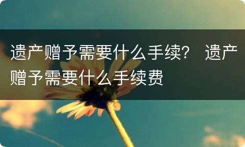 遗产赠予需要什么手续？ 遗产赠予需要什么手续费