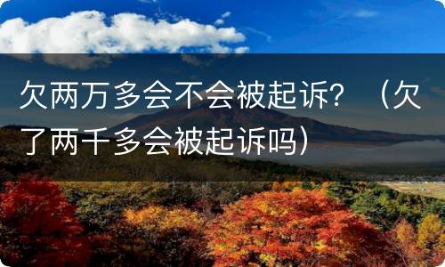 欠两万多会不会被起诉？（欠了两千多会被起诉吗）