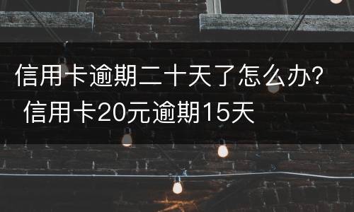 信用卡逾期二十天了怎么办？ 信用卡20元逾期15天